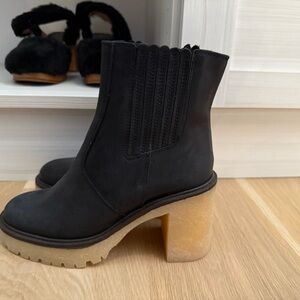 Black Chunky Heel Ankle Boots